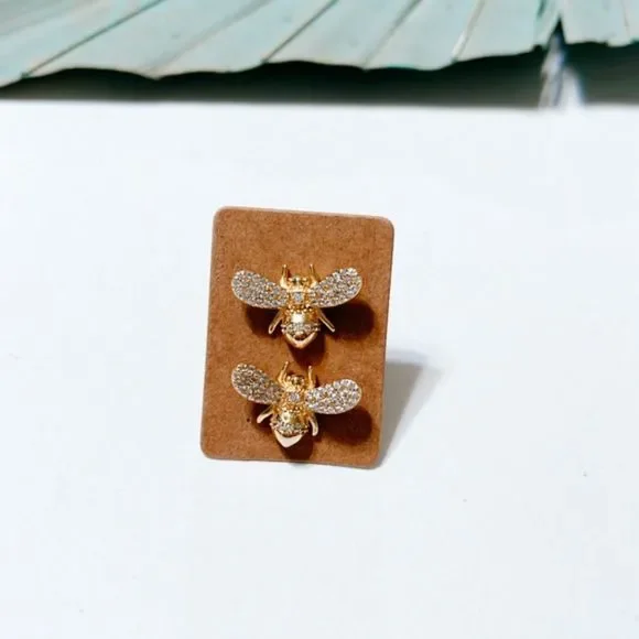 Bees stud earrings #168 - Picture 2 of 4